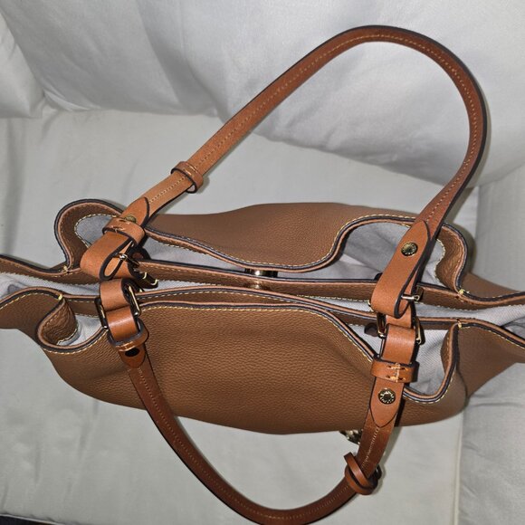 Dooney & Bourke Sloan Pebble Leather Tote – Saddle Tan – Gold Hardware - Picture 7 of 9